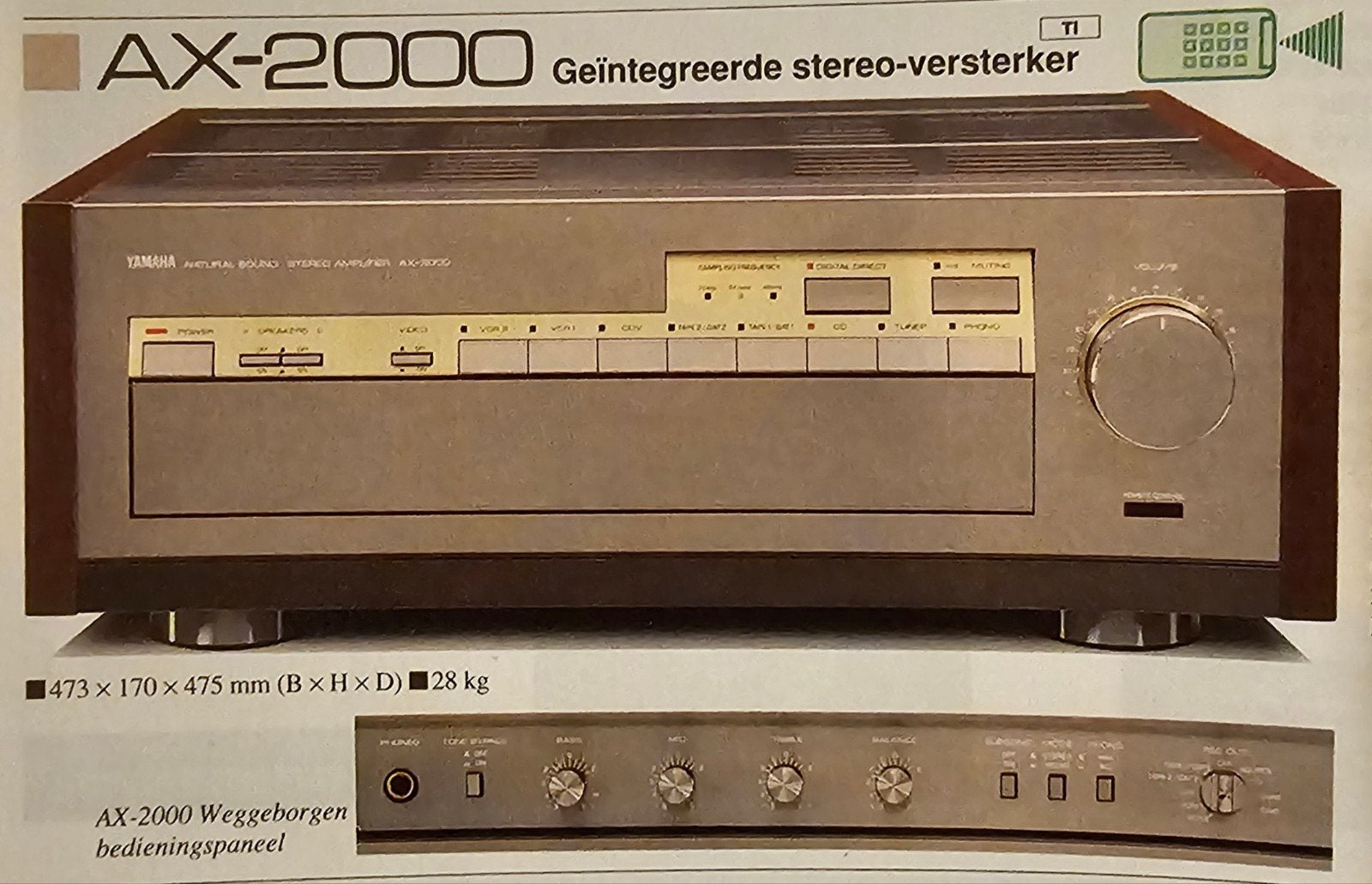 Yamaha AX2000 titanium high end series,28kg,izgst, garantie!, Audio, Tv en Foto, Versterkers en Receivers, Gebruikt, Yamaha, Ophalen of Verzenden