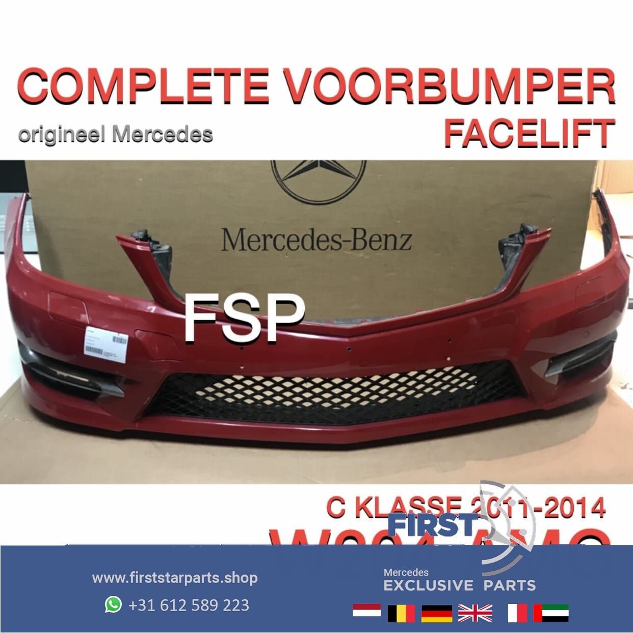 W204 C204 FACELIFT AMG VOORBUMPER COMPLEET origineel Mercede, Gebruikt, -, Voor, Ophalen of Verzenden