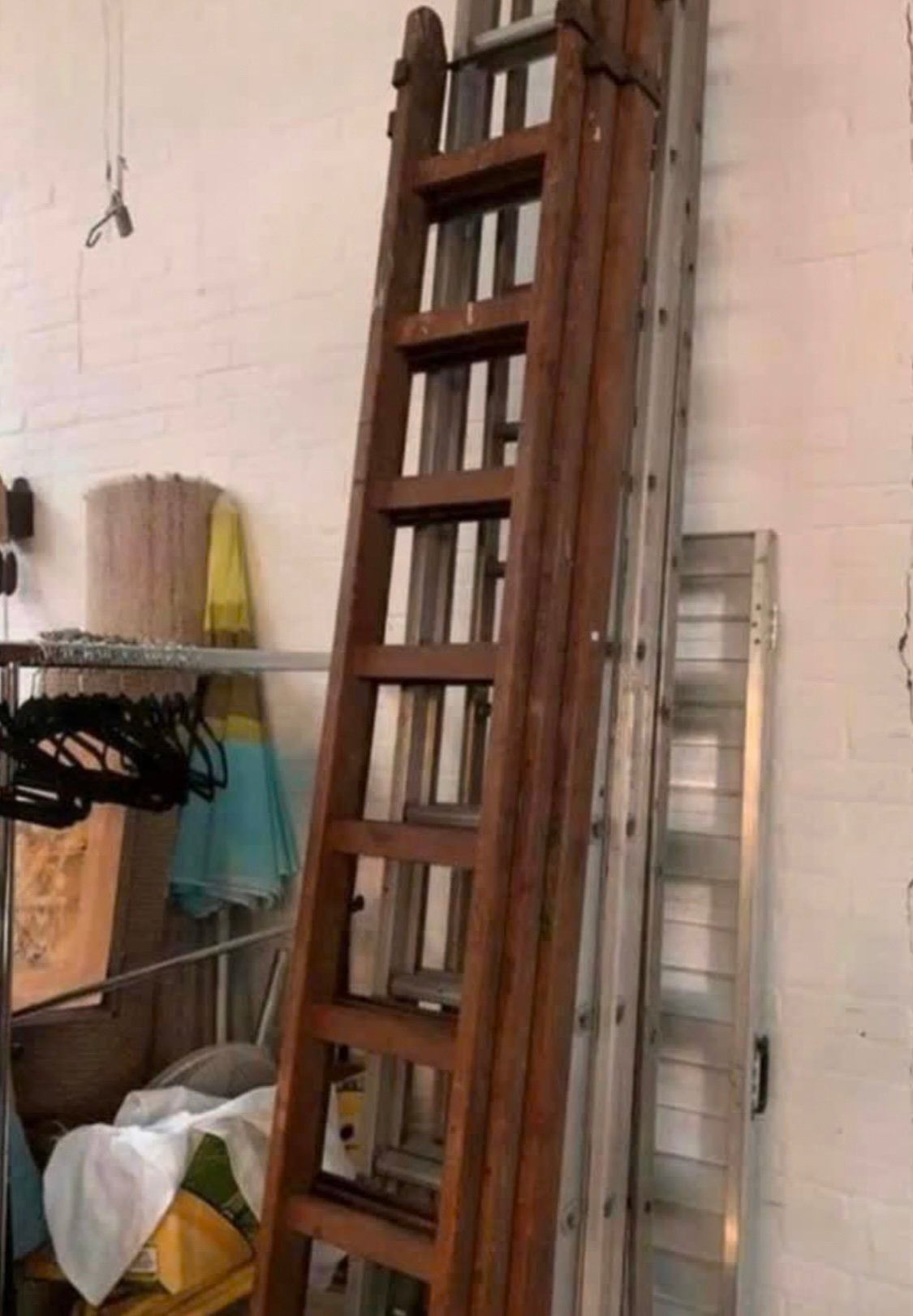Ladder Houten schilders hout 3 x 9 tussen spoort 21 cm., Ophalen of Verzenden