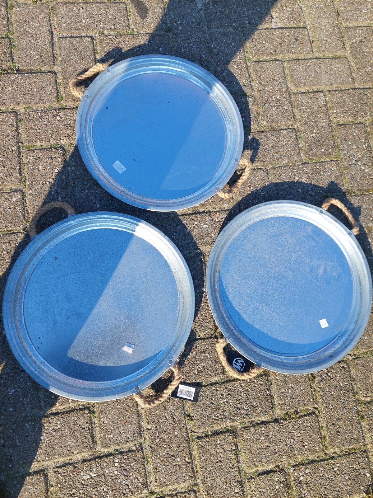 Drie dienbladen, Ophalen, Rechthoekig, Hout