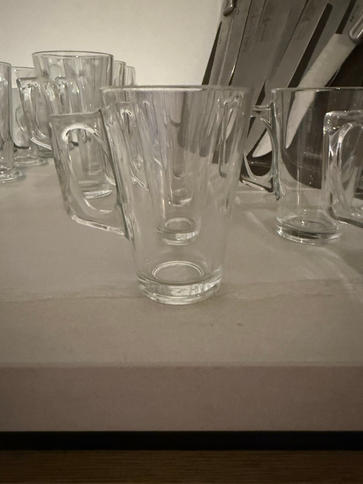 Glazen koffie/thee mokken met oor - latte macchiato- set, Overige typen, Ophalen, Zo goed als nieuw, Glas