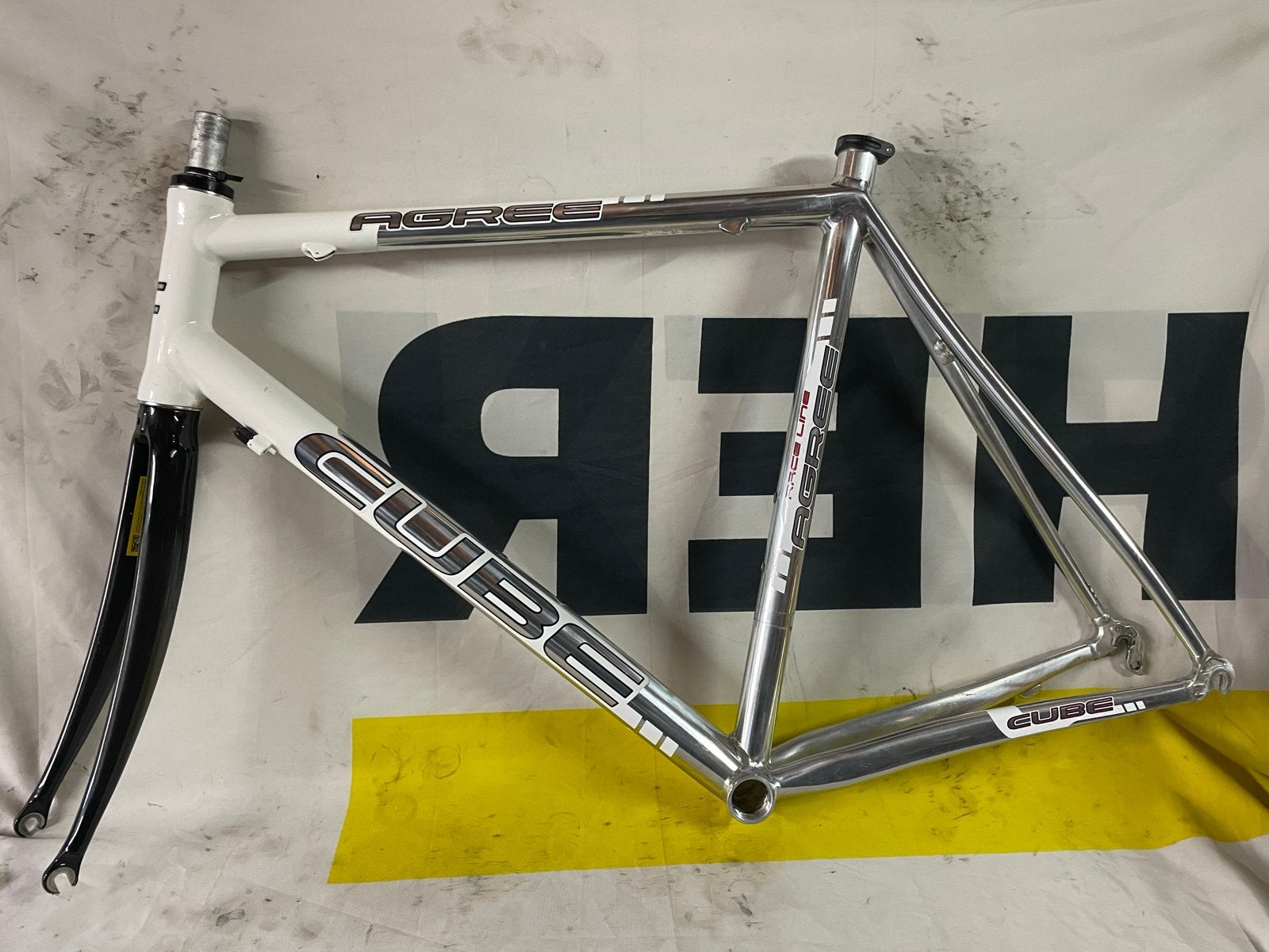 Cube Agree Race Line frame 58ct met voorvork, Fietsen en Brommers, Fietsonderdelen, Gebruikt, Frame, Aluminium, Racefiets, Verzenden