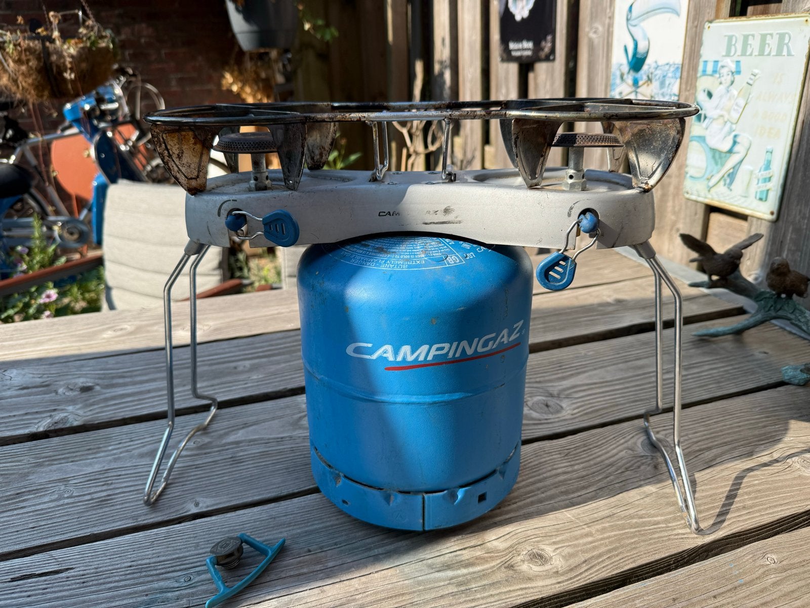 Campingaz gasfornuis met gasfles en draagtas, Ophalen, Gebruikt