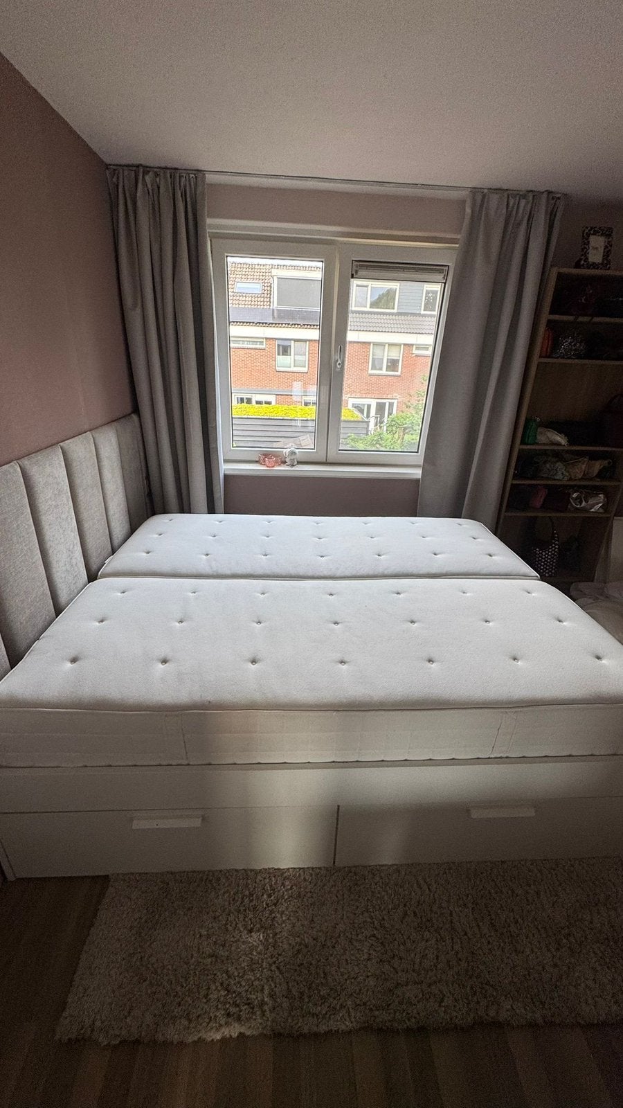 2x IKEA Hyllestad matrassen 80x200 (160x200), Ophalen, Wit, Tweepersoons, Zo goed als nieuw