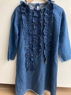 Schattige denim jurk van Il Gufo mt. 152/158, Il Gufo, Meisje, Ophalen of Verzenden, Zo goed als nieuw