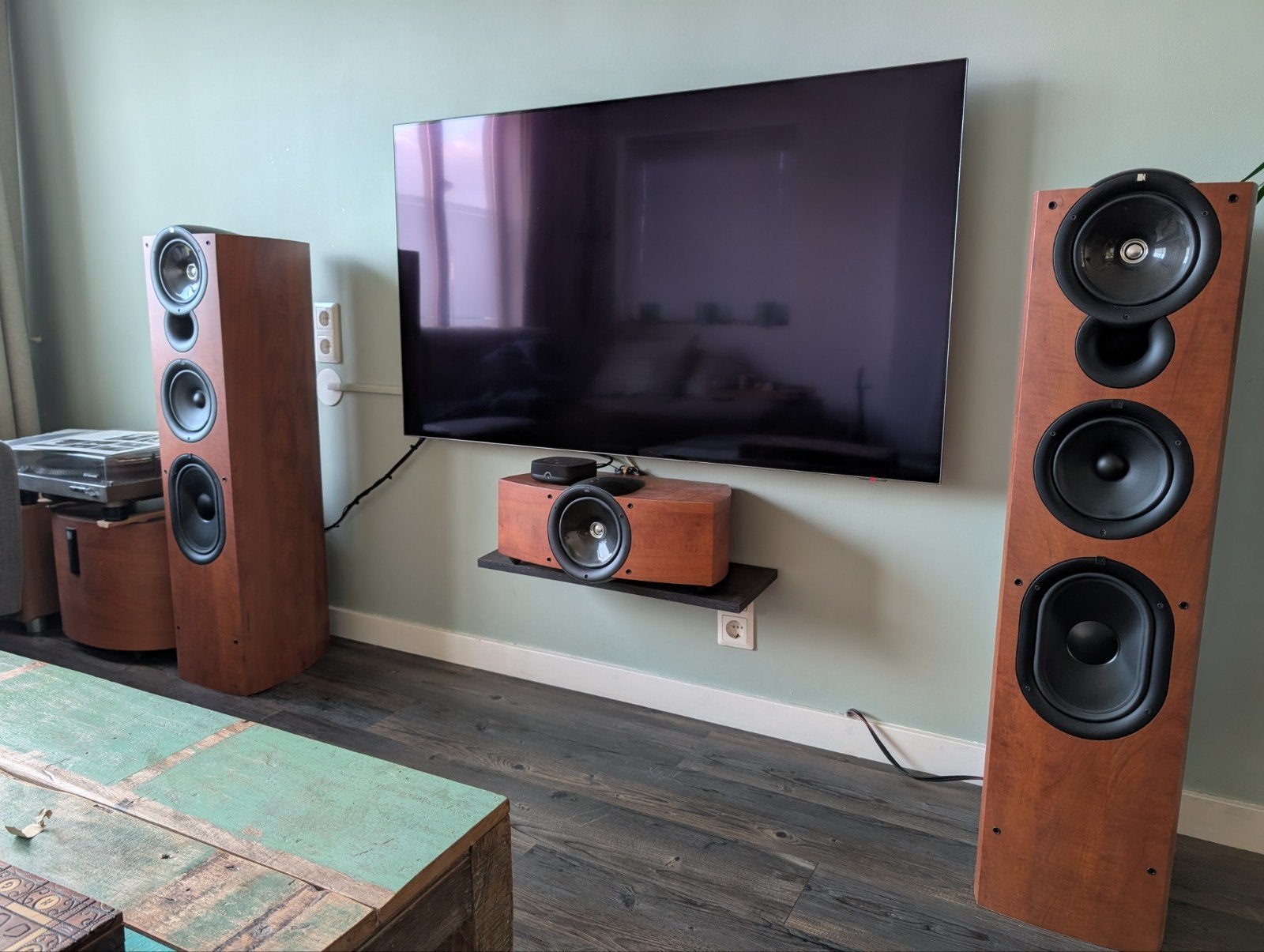 KEF Q11 Luidsprekers, Q9c Center, PSW2010 Subwoofer, Stereo speakers, Gebruikt, Ophalen, 150 watt of meer