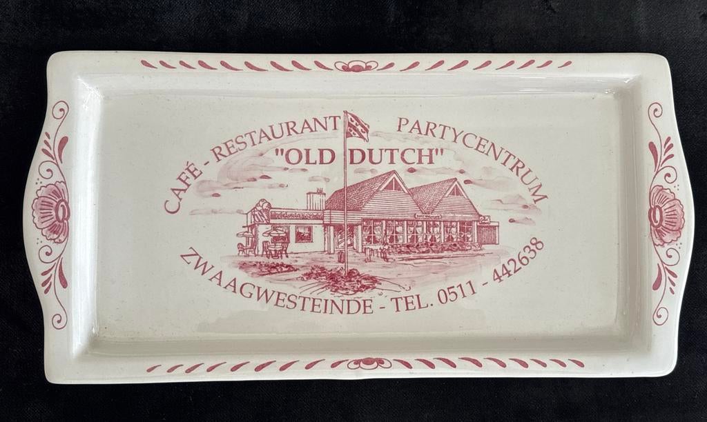 Vintage Keramische Dienblad "Old Dutch" Zwaagwesteinde, Ophalen of Verzenden