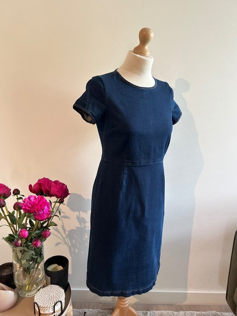 King Louie maat 38 retro spijker jeans jurk 3307, Kleding | Dames, Maat 38/40 (M), Blauw, Ophalen of Verzenden, Zo goed als nieuw