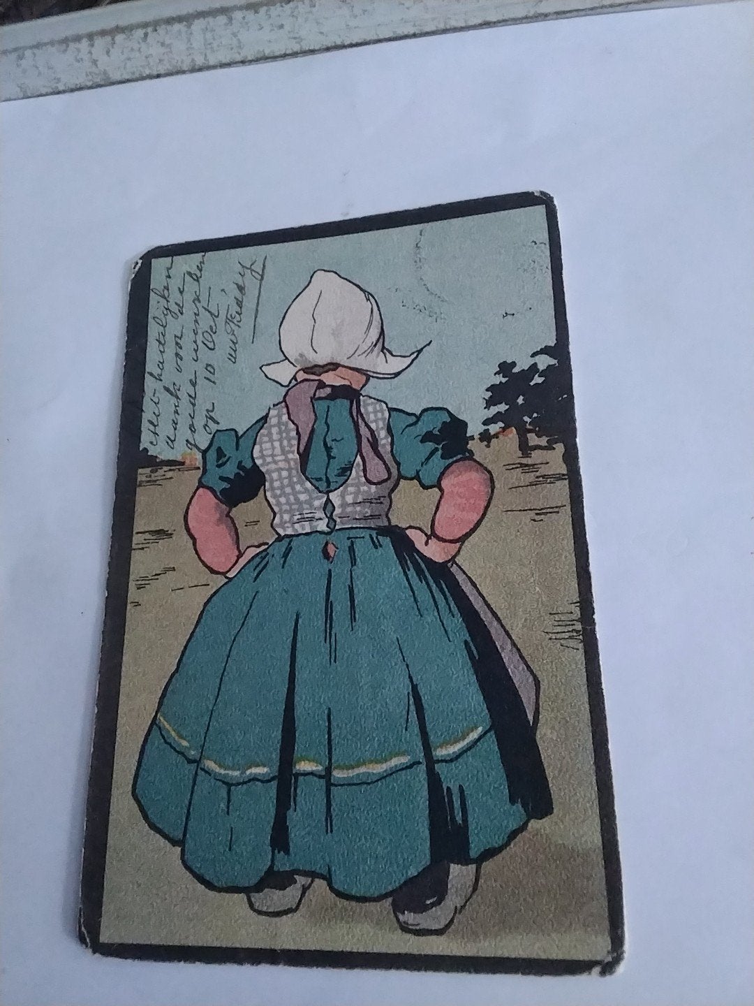 Oude Ansichtkaart Scheveningen met Hollandse Klederdracht, Ophalen of Verzenden