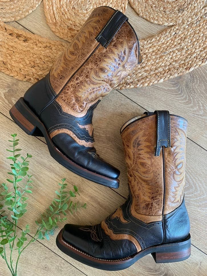 Go West cowboylaarzen square toe 42 43 western boots laarzen, -, Boots, Ophalen of Verzenden, Zo goed als nieuw