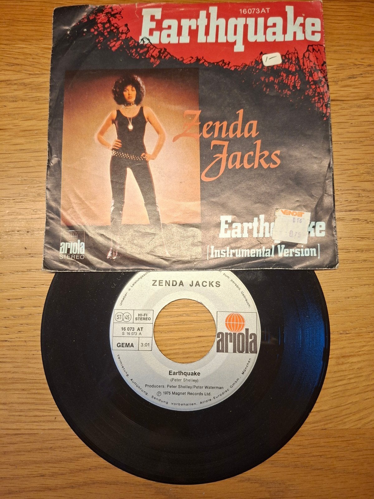 Zenda Jacks - Earthquake (1975) 7 inch single, Gebruikt, Originele persing, 7 inch, Ophalen of Verzenden