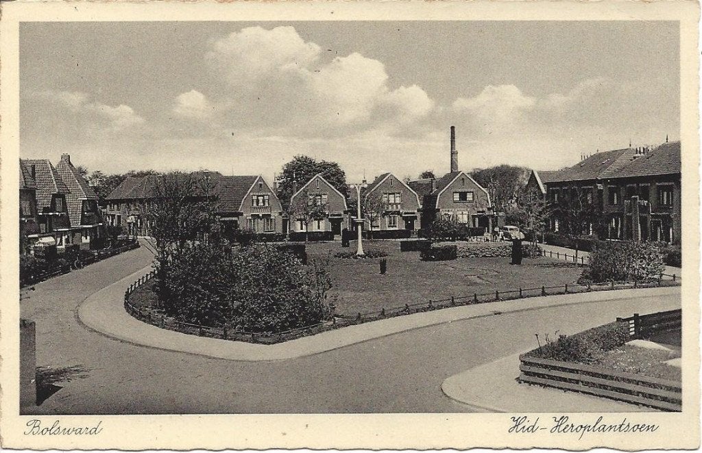 Bolsward (Frl.) Hid-Heroplantsoen, gelopen 1939, Ophalen of Verzenden, 1920 tot 1940, Gelopen, Friesland