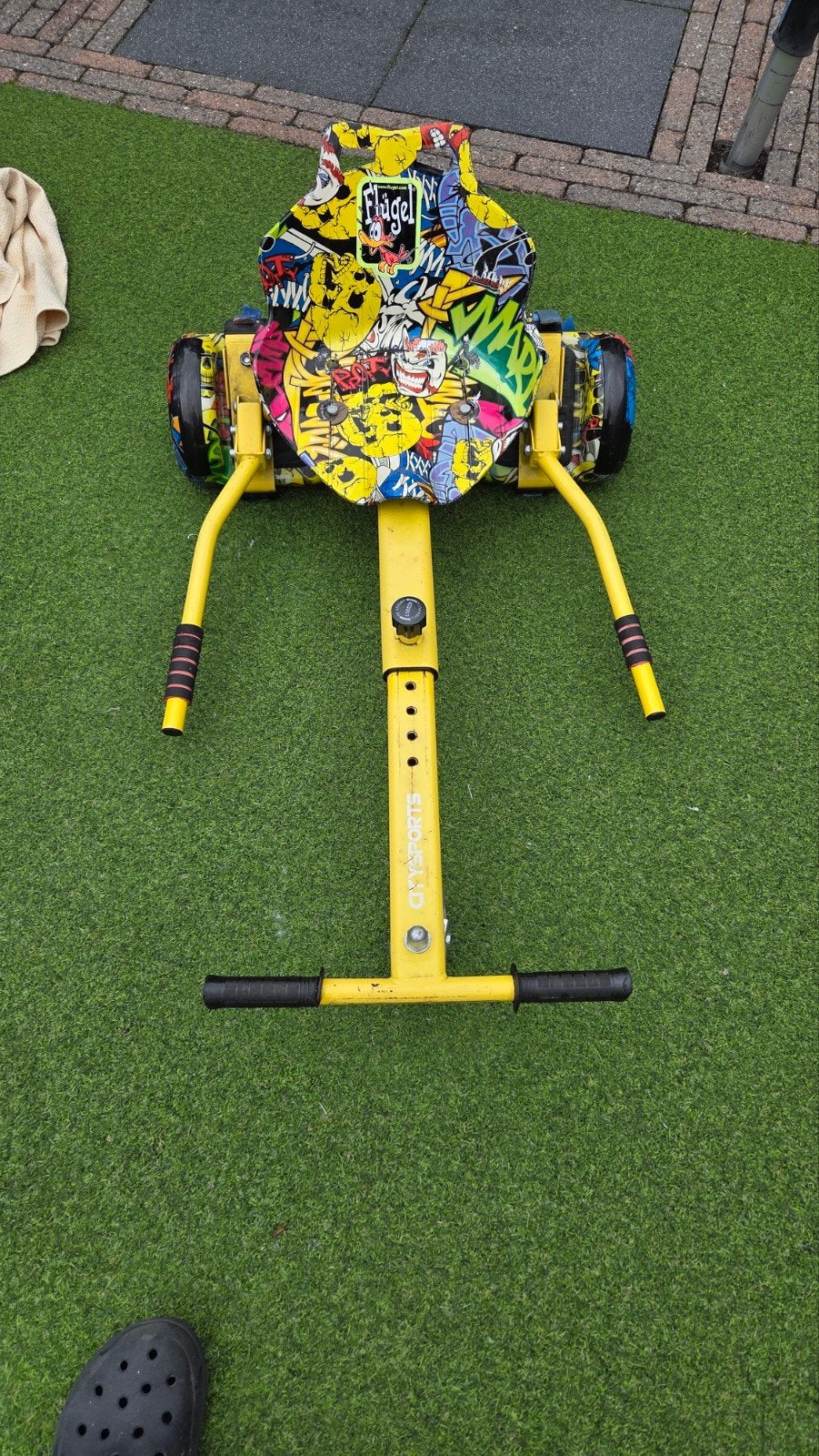 Hoverboard met zitje - Geel/Multicolor, Ophalen of Verzenden, Gebruikt, Overige typen