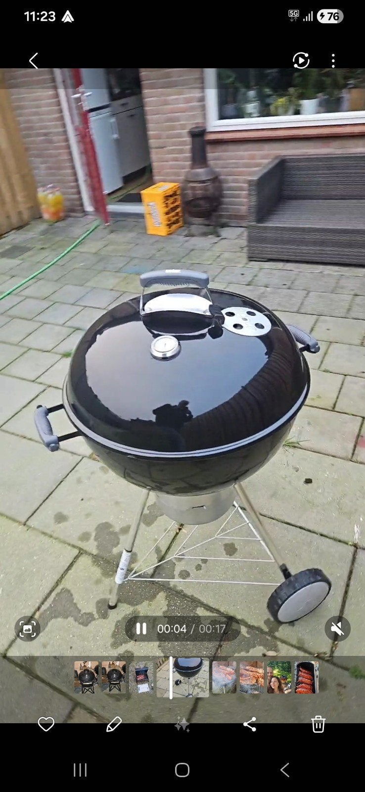 Weber 57 met asopvangbak beugels bakjes starter 2 roosters, Tuin en Terras, Houtskoolbarbecues, Ophalen