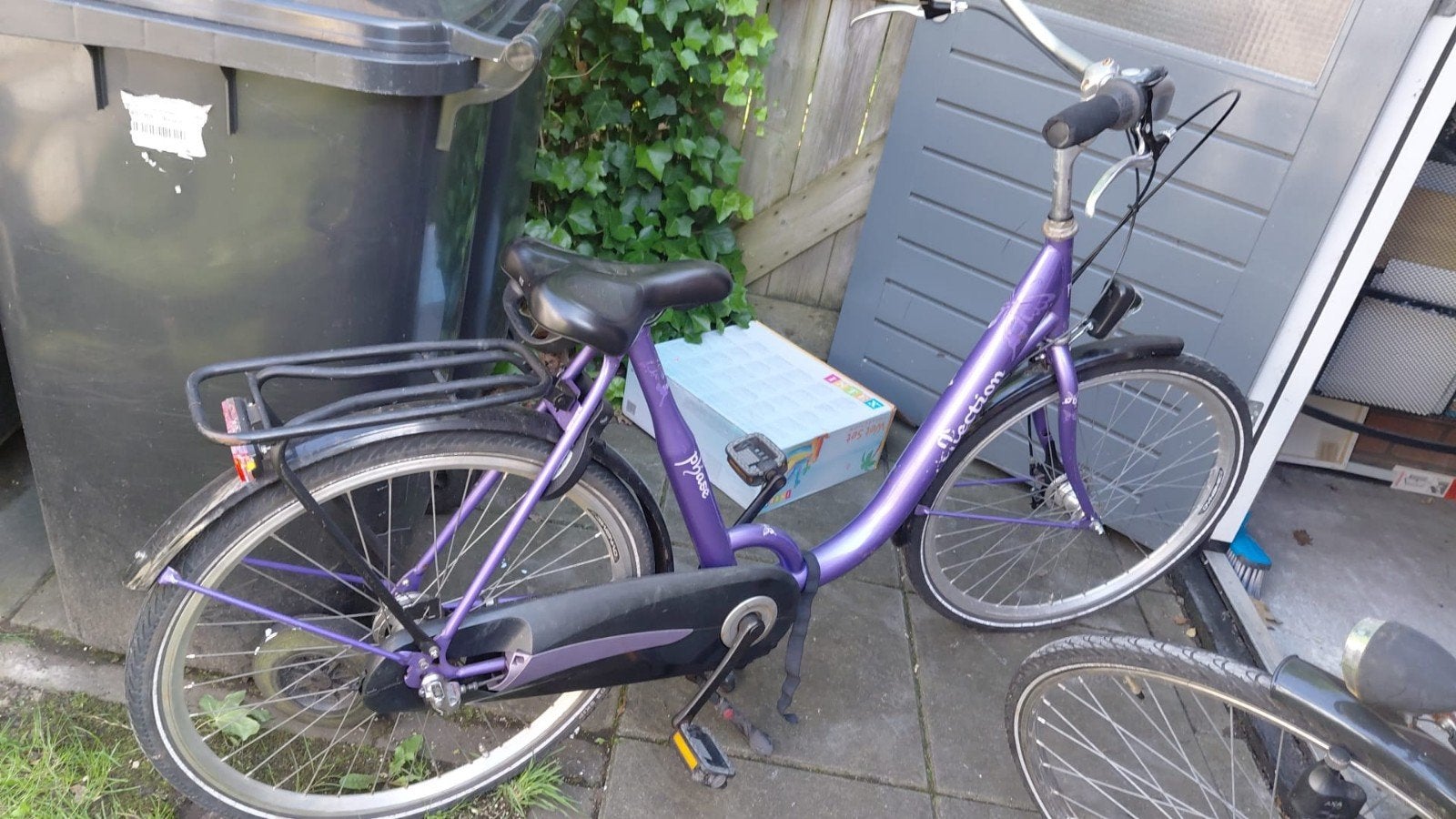 Te koop gebruikte paarse kinderfiets!, Overige merken, Velgrem, Versnellingen, Ophalen of Verzenden