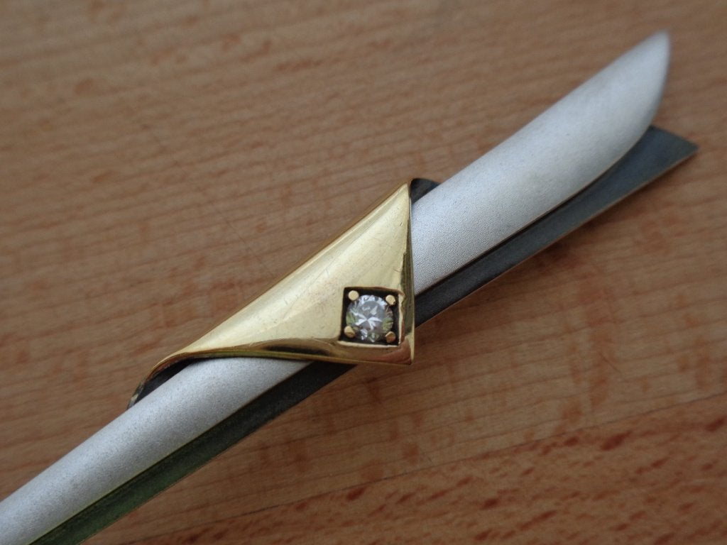 zilveren grote sjaal broche met verguld deel [1136], 10 cm of meer, Verzenden, Zo goed als nieuw, Zilver