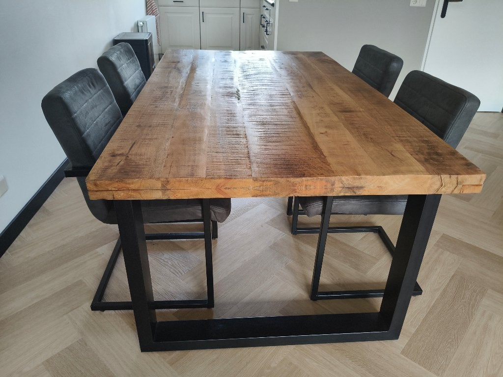 Leen Bakker Mangohouten Eettafel | 180x100 cm | Nette staat, Huis en Inrichting, Tafels | Eettafels, Ophalen, Mangohout, 50 tot 100 cm