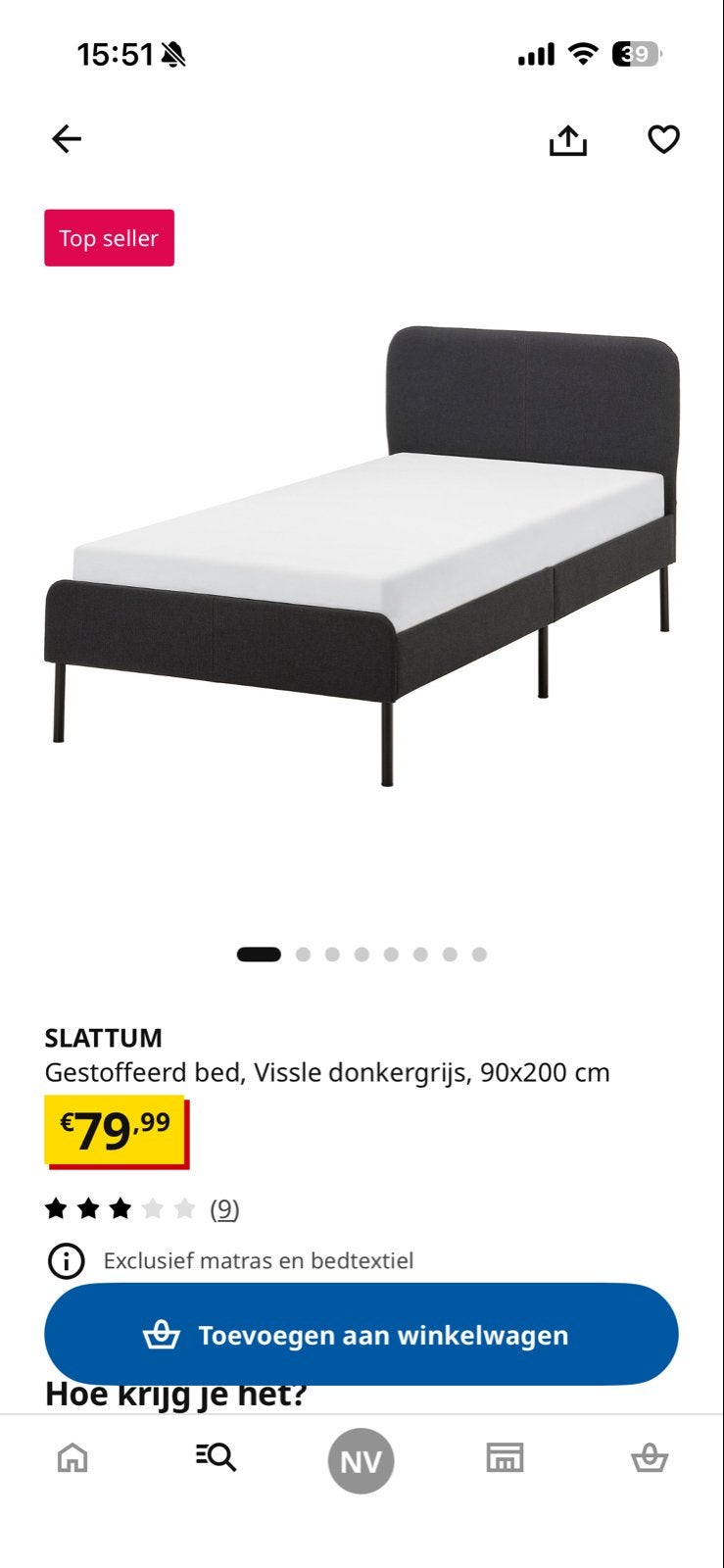 SLATTUM 90x200cm GRATIS, Ophalen, Gebruikt, 90 cm, Eenpersoons