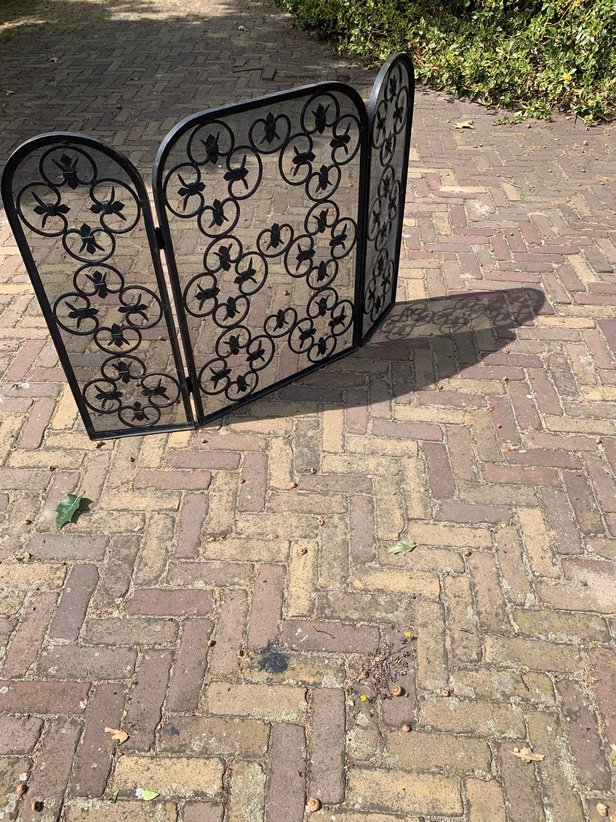 Robuust gietijzeren open haard scherm - Vangt vuurspetters o, Huis en Inrichting, Ophalen, Klassiek, Metaal, Gebruikt