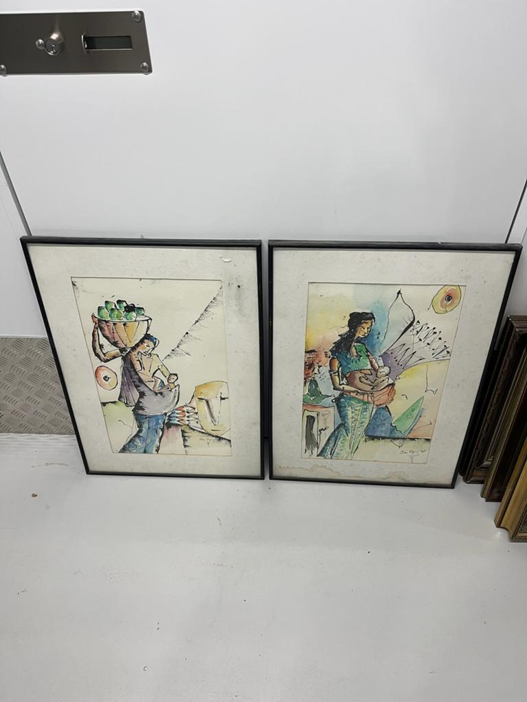 Set van 2 originele Joe O'Guy aquarellen uit 1990, Ophalen
