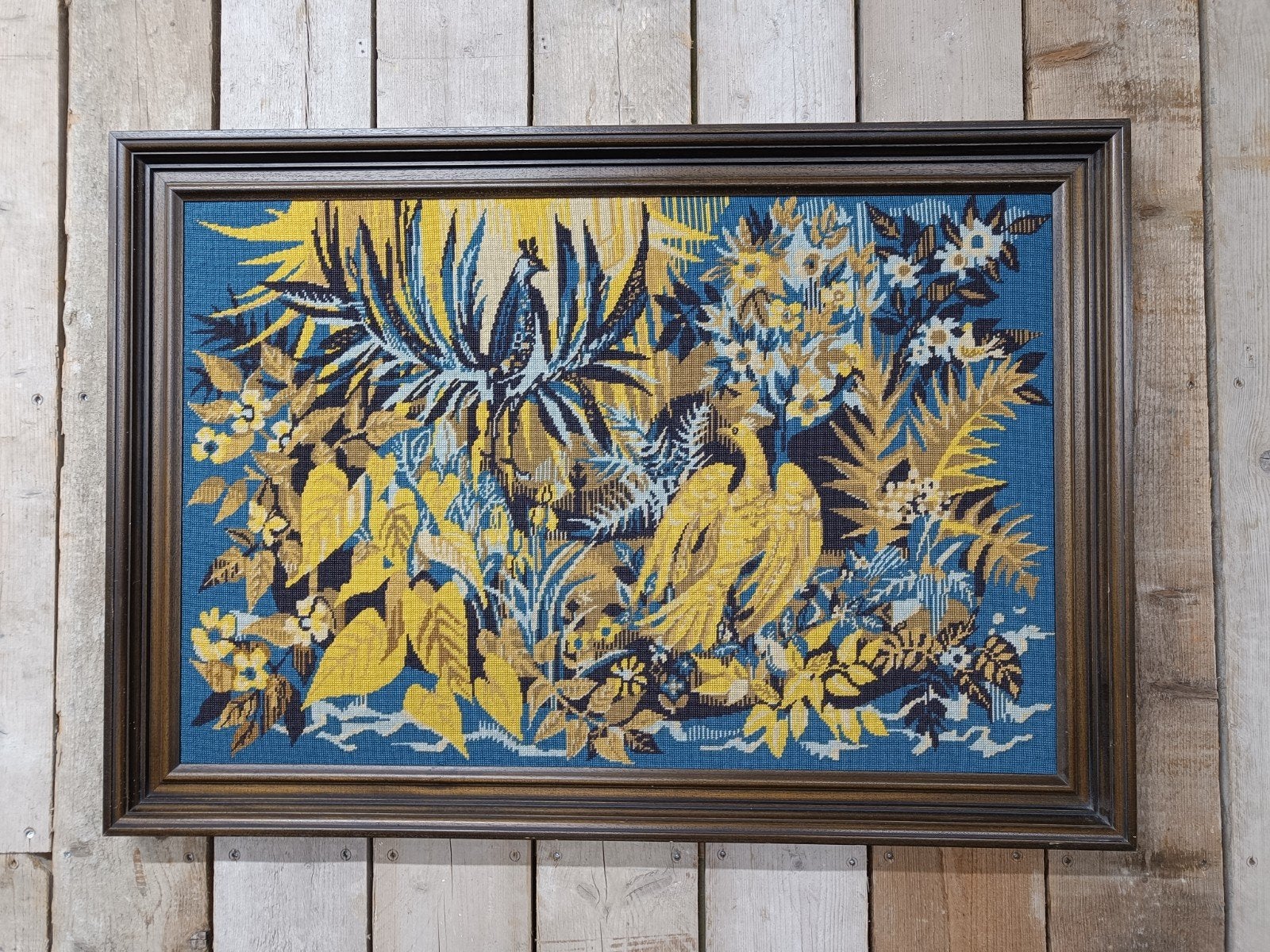 Wollen wandtapijt naar design Hervé Lelong, Antiek en Kunst, Ophalen, Dieren, Overige technieken, Ingelijst