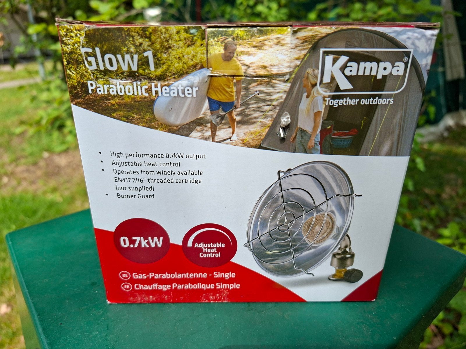 Kampa Glow 1 Parabolische Heater 0.7kW, Ophalen, Zo goed als nieuw