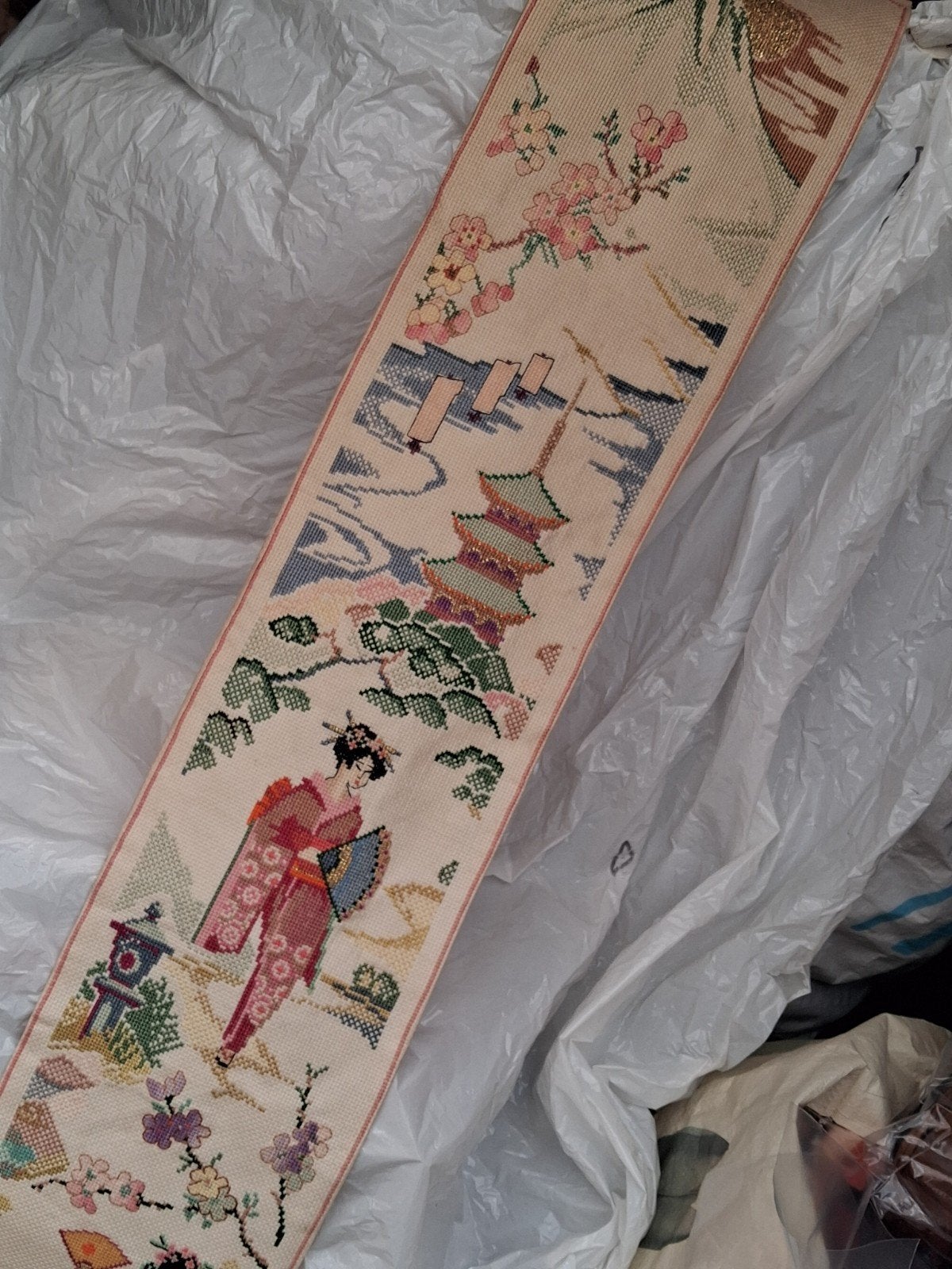 Schellekoord  Japans borduur  160 hoog, Ophalen of Verzenden