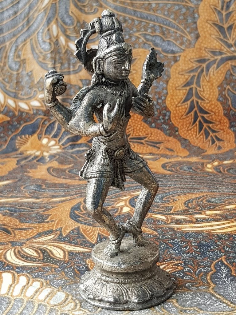 Mooi zwaar antiek brons tempelbeeldje uit India 15,5 cm., Ophalen of Verzenden