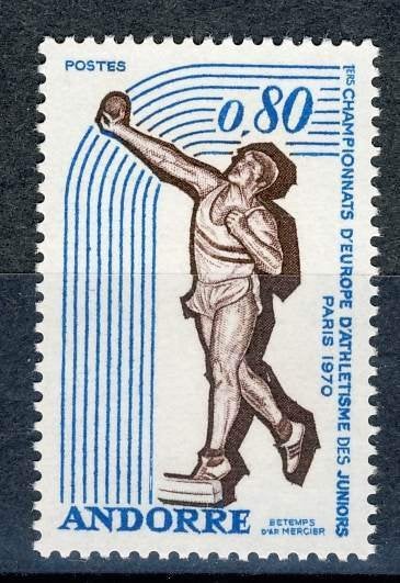 Andorra Frans 225 Sport 1970 postfris, Ophalen of Verzenden, Overige landen, Postfris