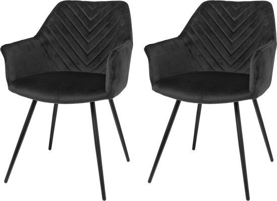 Riverdale Eetkamerstoel set, Zwart, Nieuw, Ophalen of Verzenden, Nvt