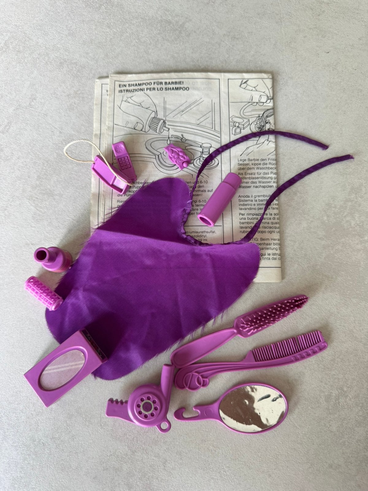 Barbie paarse kappers accessoires jaren 80, Ophalen of Verzenden, Gebruikt, Accessoires