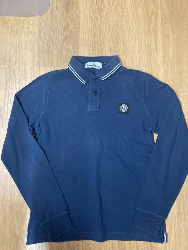 Stone Island Longsleeve Polo - S - Blauw - Authentiek, Kleding | Heren, Blauw, Ophalen of Verzenden, Maat 46 (S) of kleiner, Stone Island