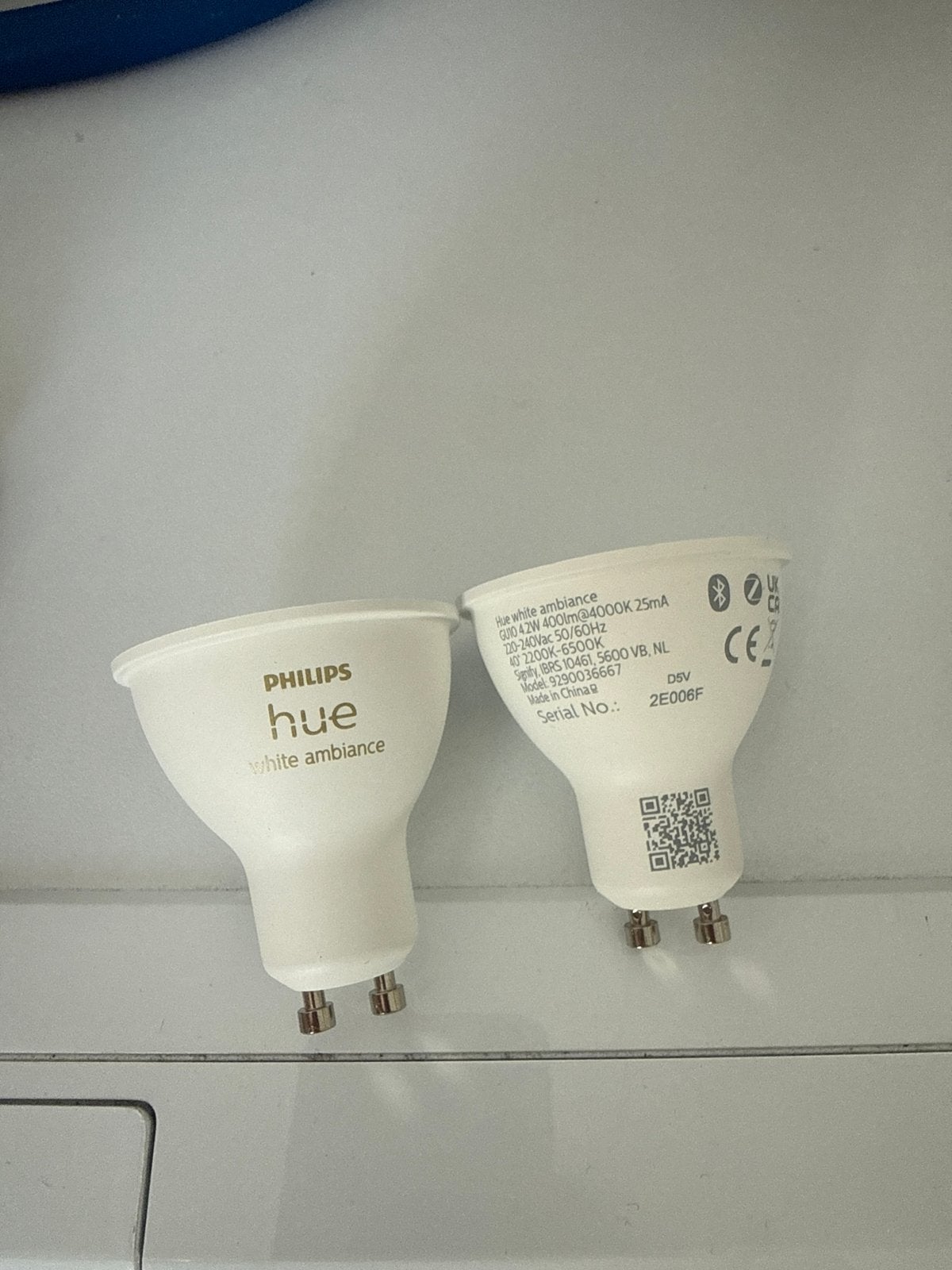 Philips Hue White Ambiance GU10 LED Lampen (2 stuks), Wit, Kunststof, GU10, Ophalen of Verzenden