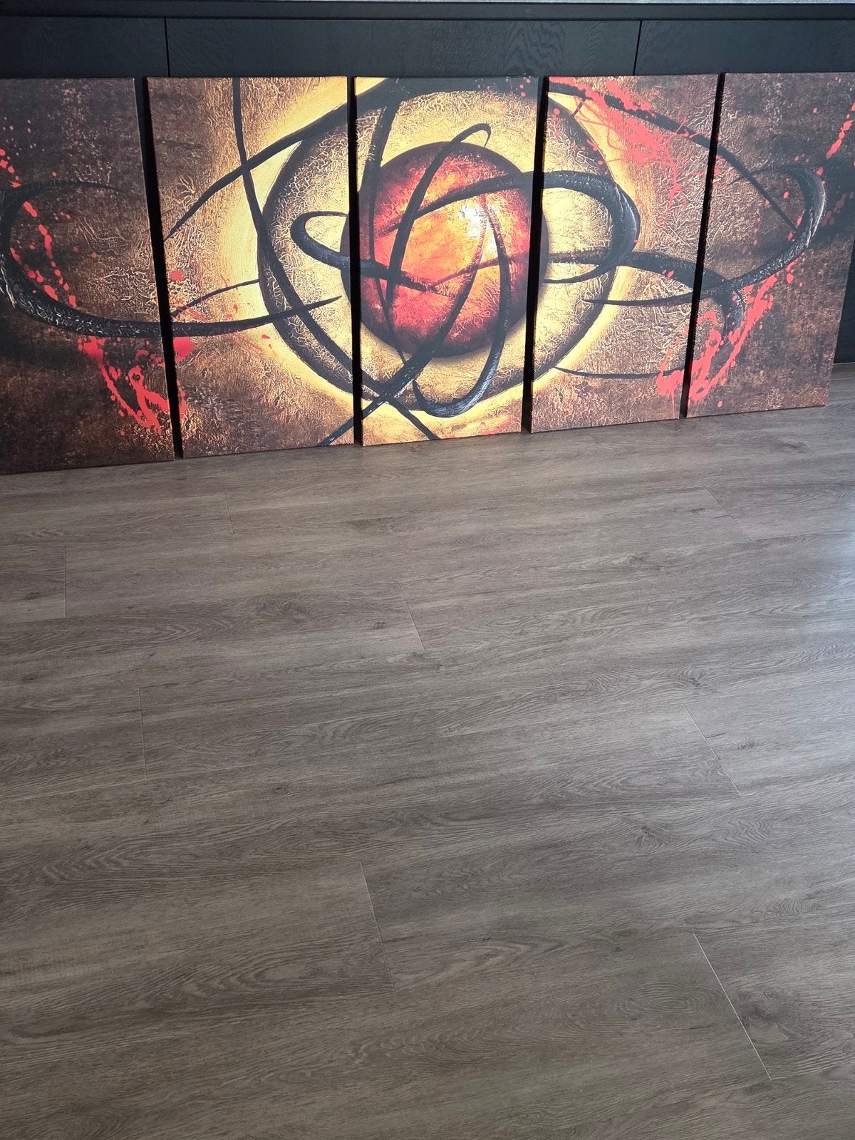 5-delig Luik'Devil's Eye'  Canvas Schilderij - Abstracte Kun, Ophalen of Verzenden