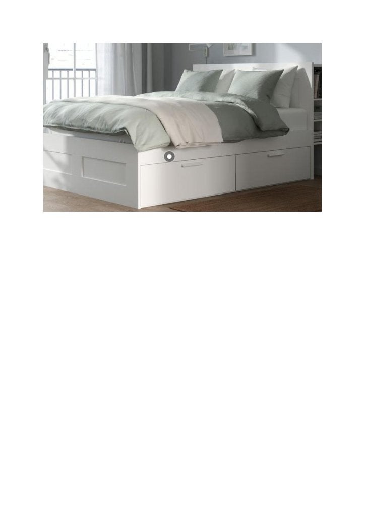 bed brimnes 140x200, Ophalen, Gebruikt, Wit, Tweepersoons