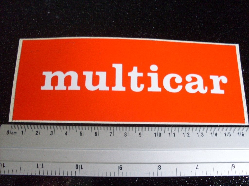 sticker multicar logo vintage, Verzenden, Zo goed als nieuw, Bedrijf of Vereniging