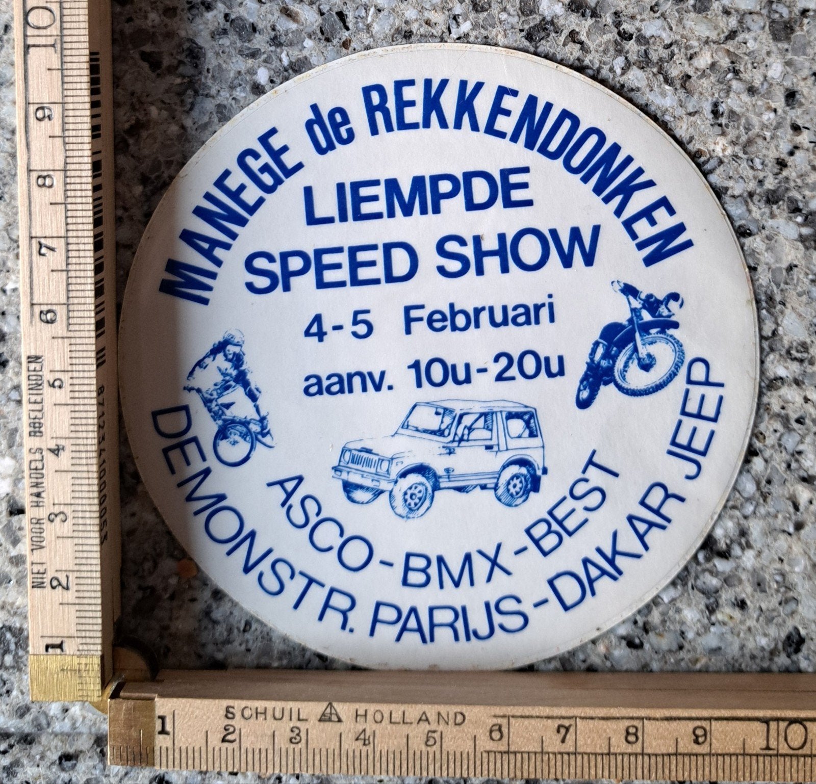 Vintage sticker speed  show Parijs Dakar jeep motor BMX, Ophalen of Verzenden, Zo goed als nieuw, Auto of Motor