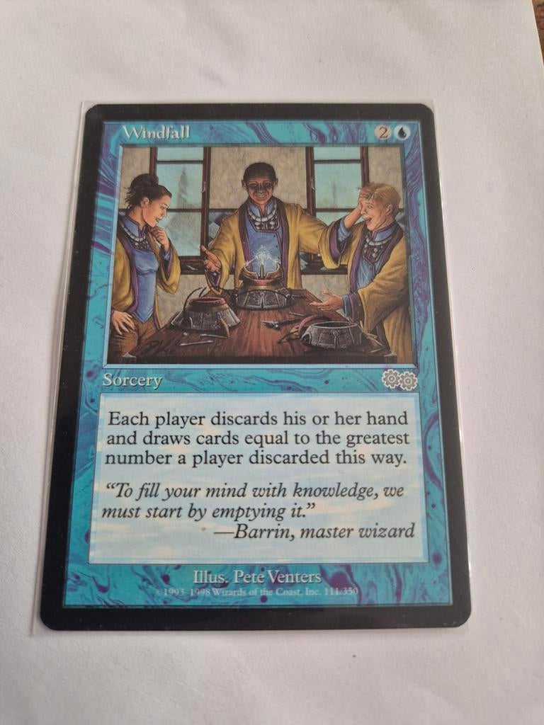 Magic: The Gathering - Windfall (Urza's Saga), Ophalen of Verzenden, Zo goed als nieuw, Losse kaart