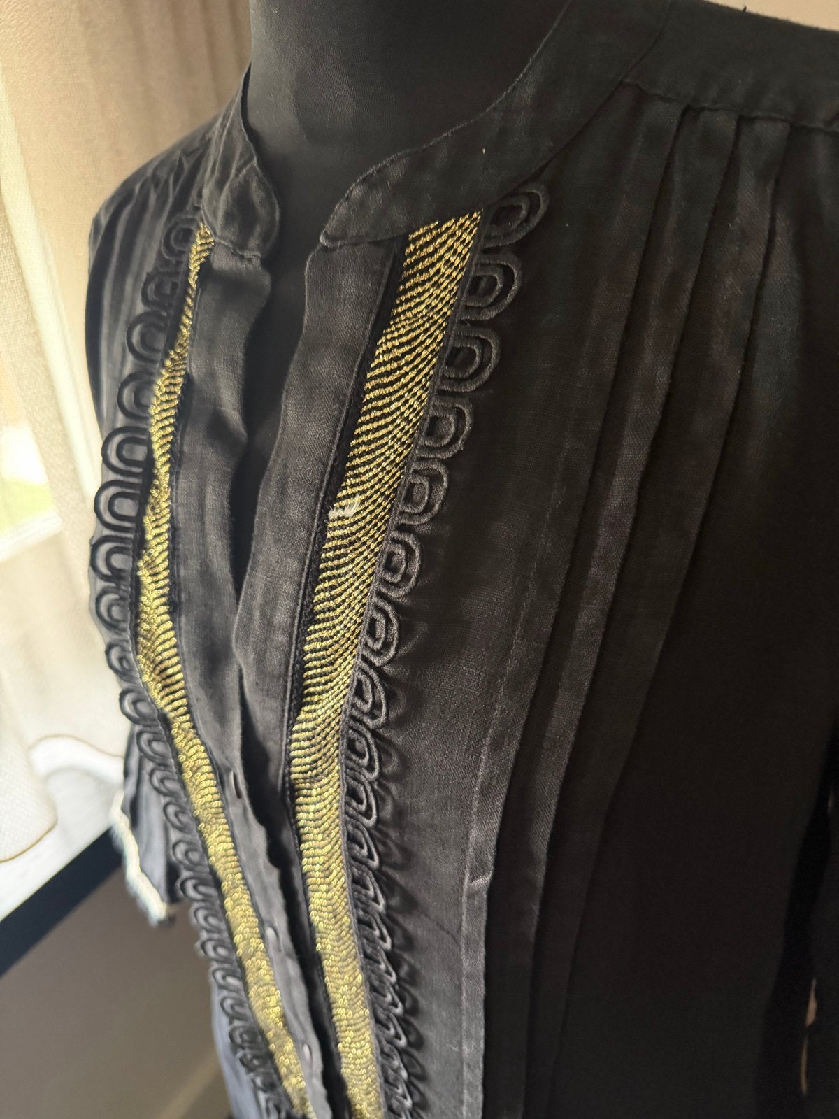 Nema zomerjurk met gouden details, Maat 38/40 (M), Zwart, Ophalen of Verzenden, Zo goed als nieuw