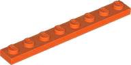 Lego plaatjes 1x8 rood/oranje 8 stuks (new), Ophalen of Verzenden, Nieuw, Losse stenen, Lego