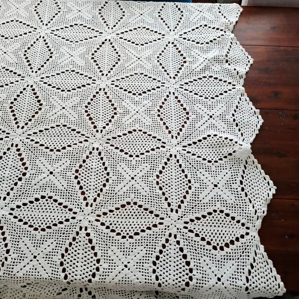Vintage gehaakte sprei 170 x 170 cm, Antiek en Kunst, Ophalen of Verzenden