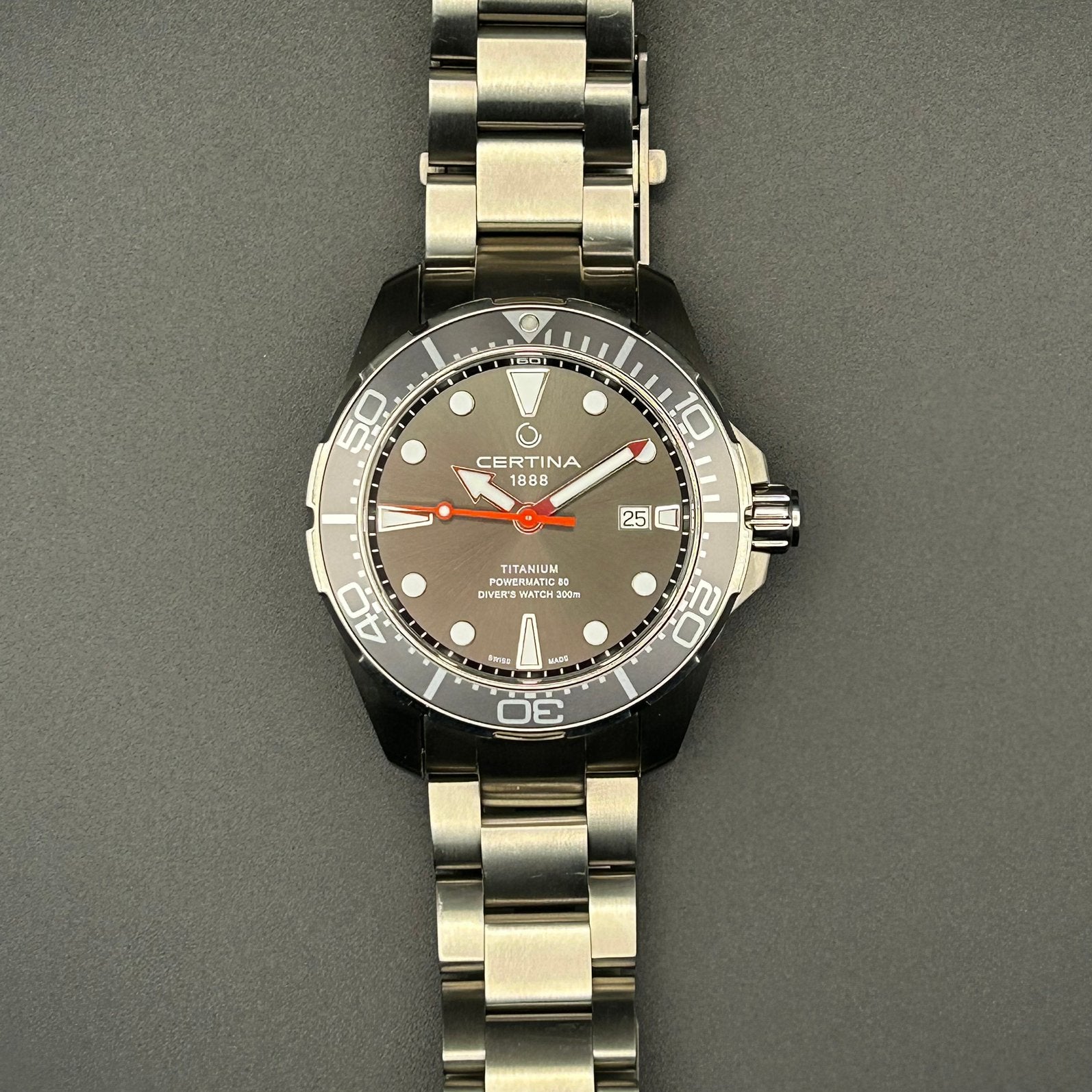 Certina DS Action Diver Titanium Powermatic 80 Full Set, Gebruikt, Polshorloge, Overige materialen, Ophalen of Verzenden