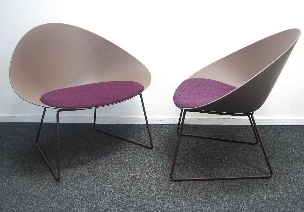 Arper Adell Lounge Chair Design Fauteuils | Bruin / Paars, Stof, Gebruikt, -, -
