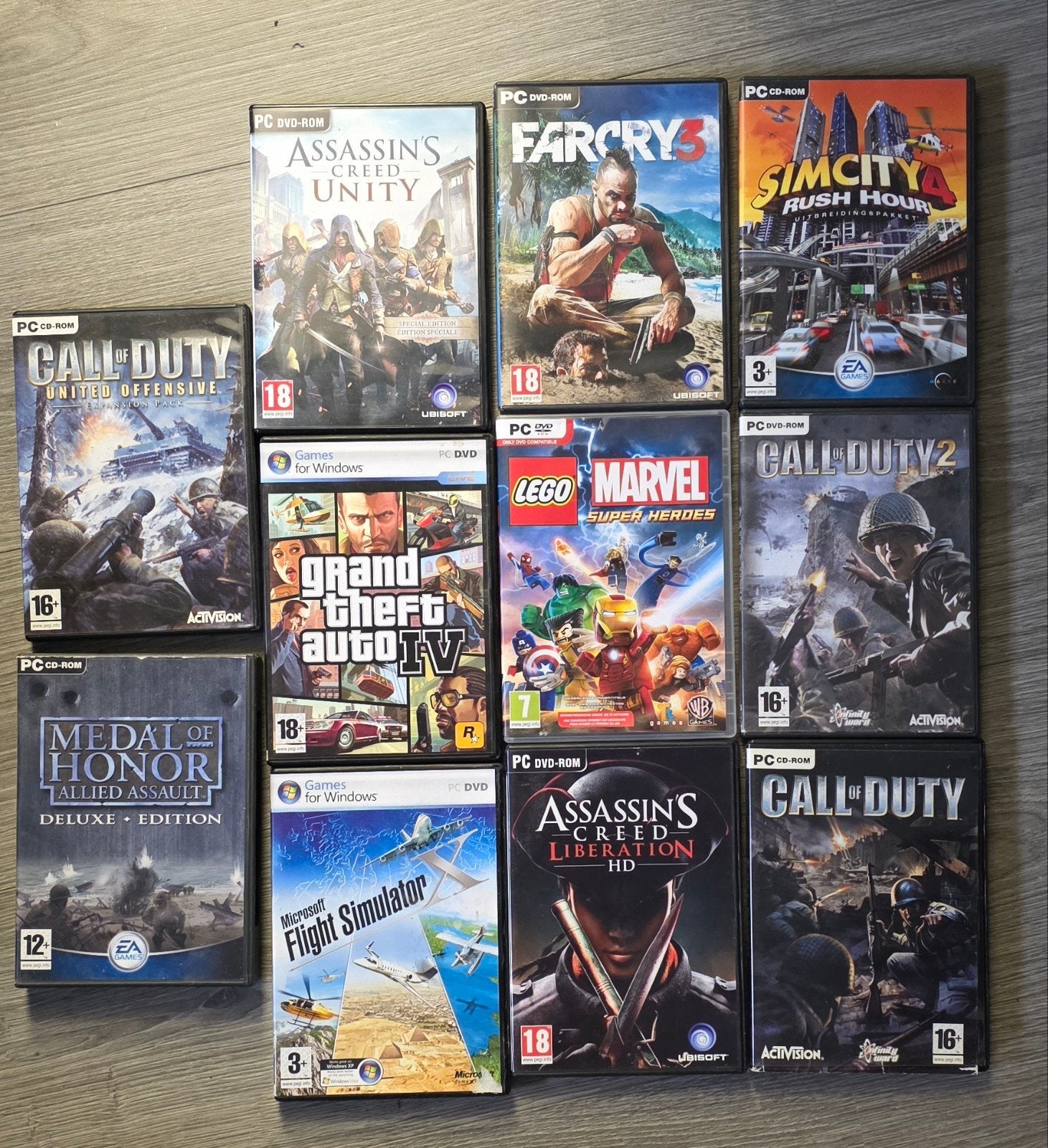 Grote collectie PC games: Call of Duty, GTA 4, Online, Gebruikt, Vanaf 18 jaar, Overige genres