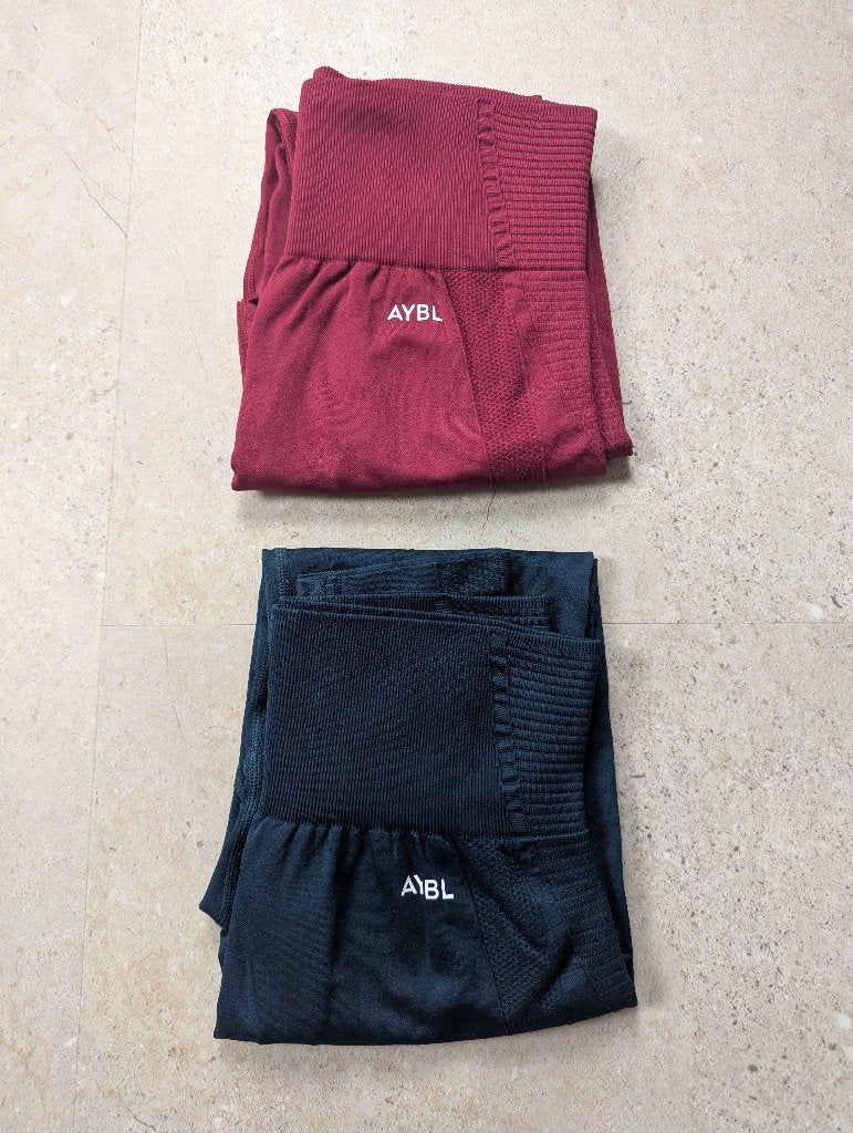 AYBL Leggings - Bordeaux en Zwart - Maat L, AYBL, Maat 42/44 (L), Meerkleurig, Verzenden