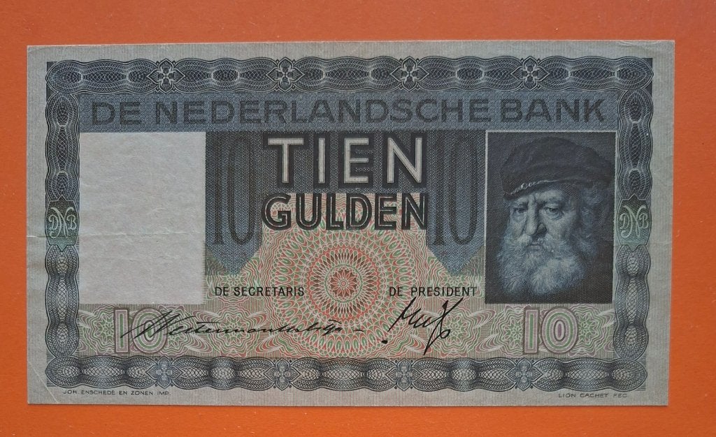 Bankbiljet 10 gulden 1933 Grijsaard, cat. PL36.a, Verzenden, 10 gulden, Los biljet