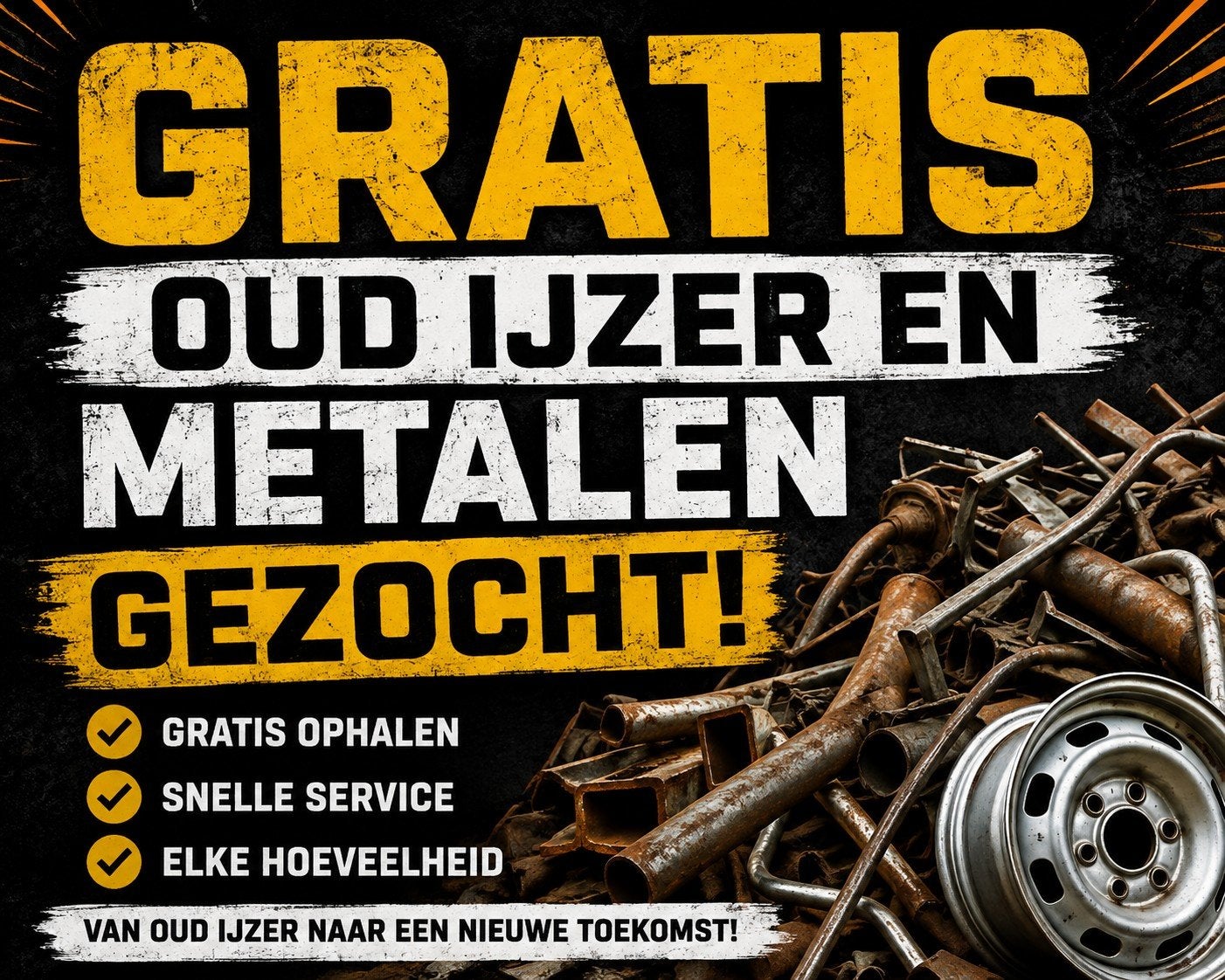 gratis oud ijzer en metalen, Tickets en Kaartjes, Evenementen en Festivals, Eén persoon
