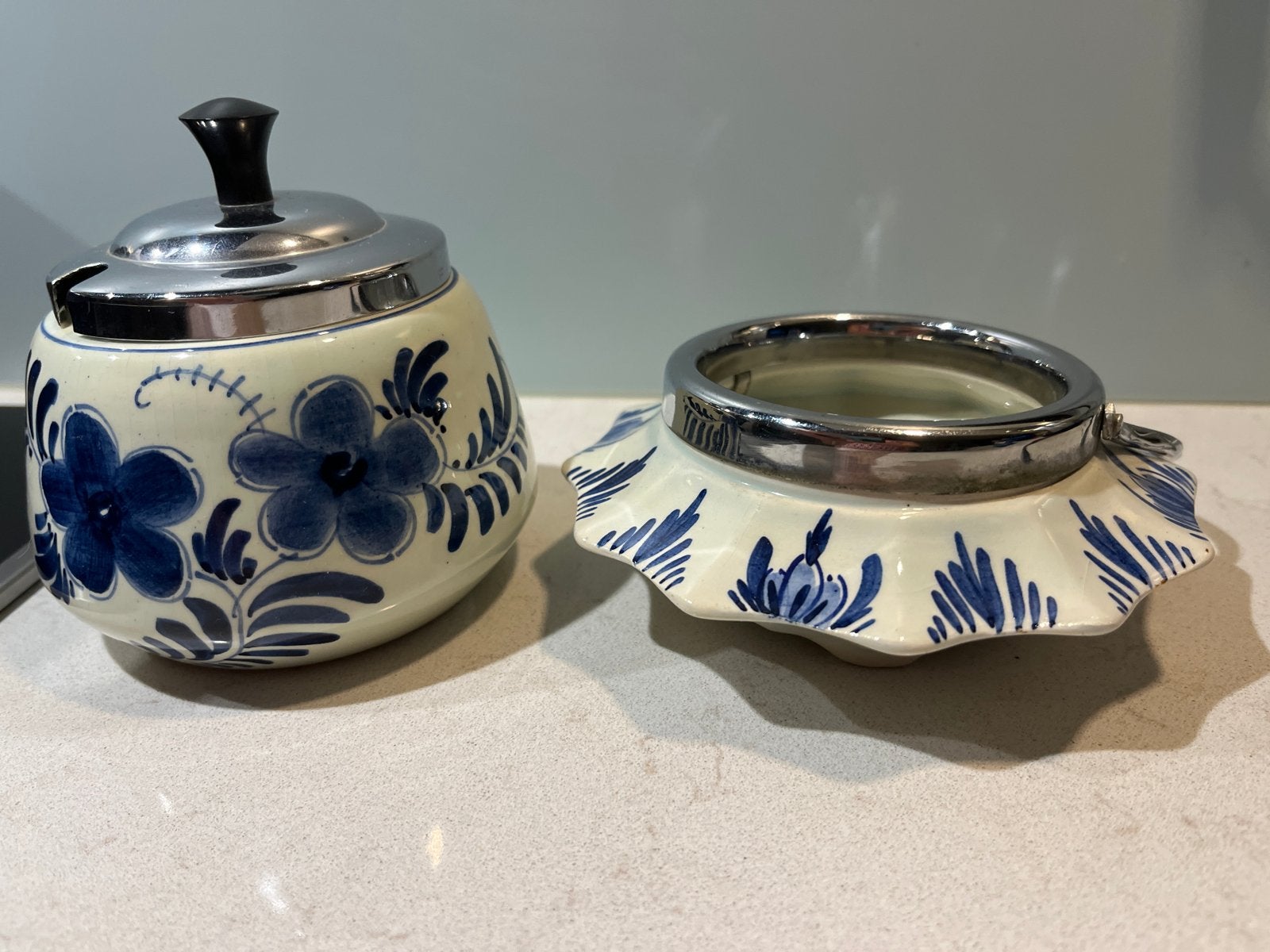 Delfts Blauw Suikerpot en schaaltje Set, Ophalen of Verzenden