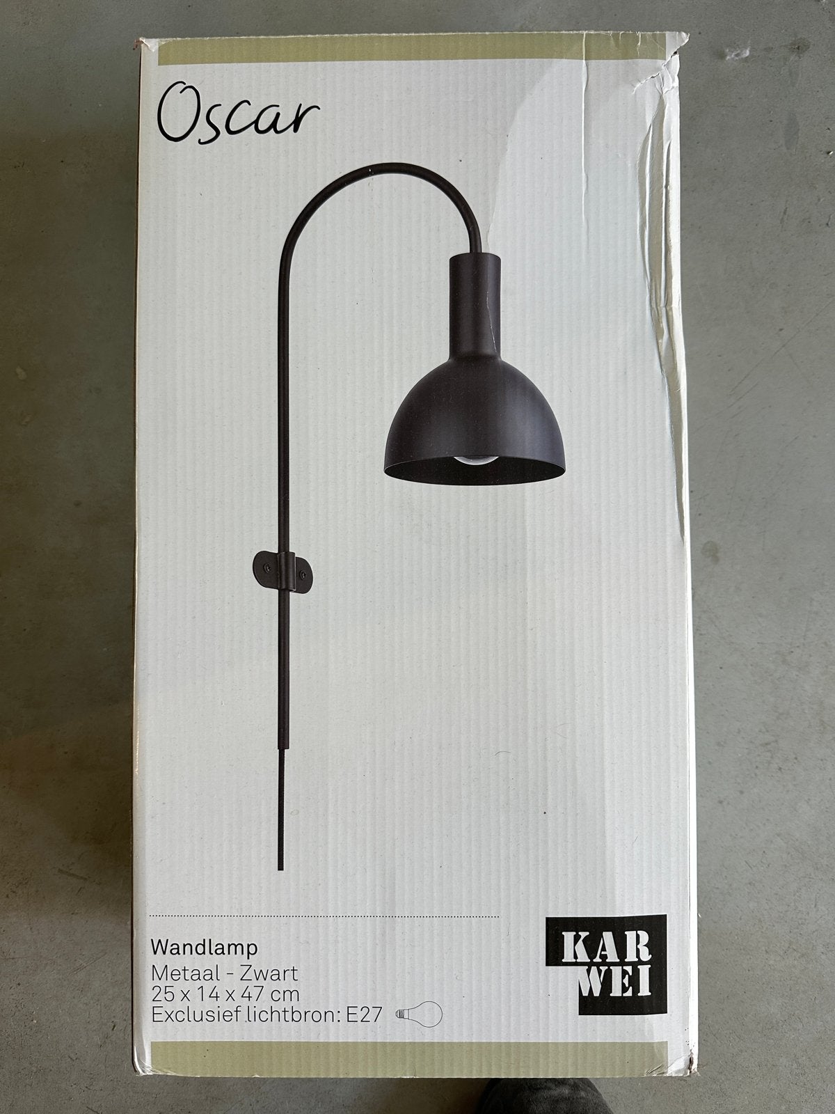 Nieuw Oscar Wandlamp Metaal Zwart E27, Zwart, Nieuw, Overige merken, Metaal