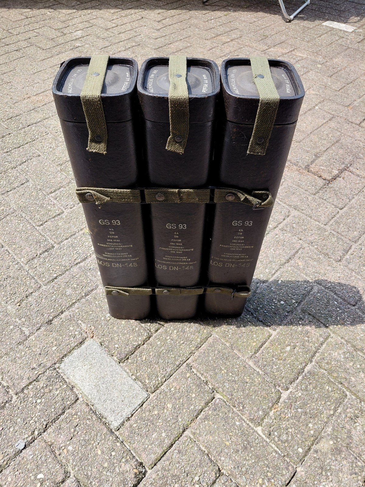 Duitse Panzerfaust oefenmunitie kisten (3 stuks), Ophalen
